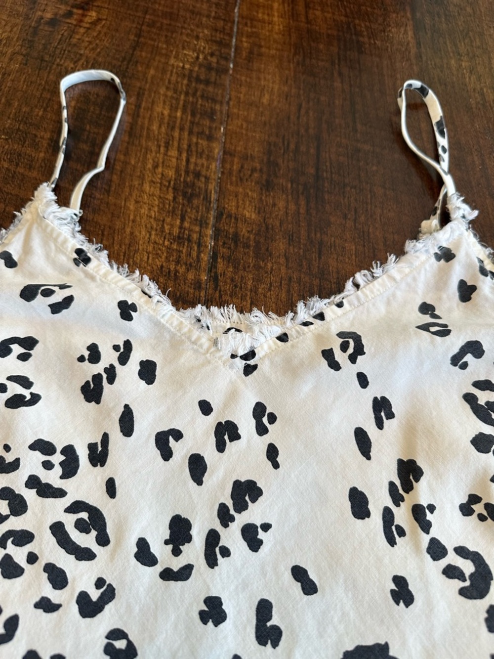 Cloth & Stone | Leopard Print Cami Tank Top – Frayed Hem, Size S - Picture 5 of 7